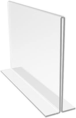 FixtureDisplays 12PK 6 x 4 Clear Acrylic Sign Holder for Tabletops Horizontal Table Tent Frame Photo Sign Menu Bottom Insert 1119326X4NEW12PKNPF Peel Off Protective FilmWhite Before use - Image 4