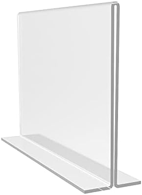 FixtureDisplays 12PK 6 x 4 Clear Acrylic Sign Holder for Tabletops Horizontal Table Tent Frame Photo Sign Menu Bottom Insert 1119326X4NEW12PKNPF Peel Off Protective FilmWhite Before use - Image 3