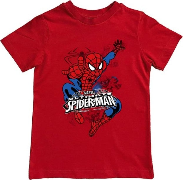 Sedirli Cedar Printed Spiderman Cotton Combed Fabric Summer Children's T-Shirt - Image 1