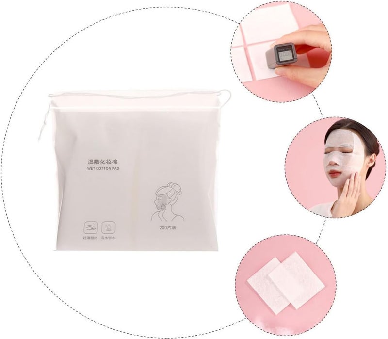 وسادات قطن مزيل مكياج LABRIMP 200 قطعة، وسادات تنظيف الوجه الناعمة الرقيقة للبشرة الحساسة لإزالة المكياج اليومي وترطيب العناية بالبشرة - Image 3