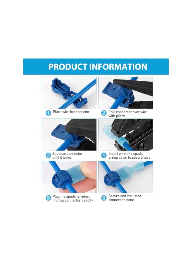 The Bros 240Pcs T Tap Wire Connectors, T Wire Quick Splice Connector, T Connectors for Wiring with Storage Case (120 Pairs) - Image 4