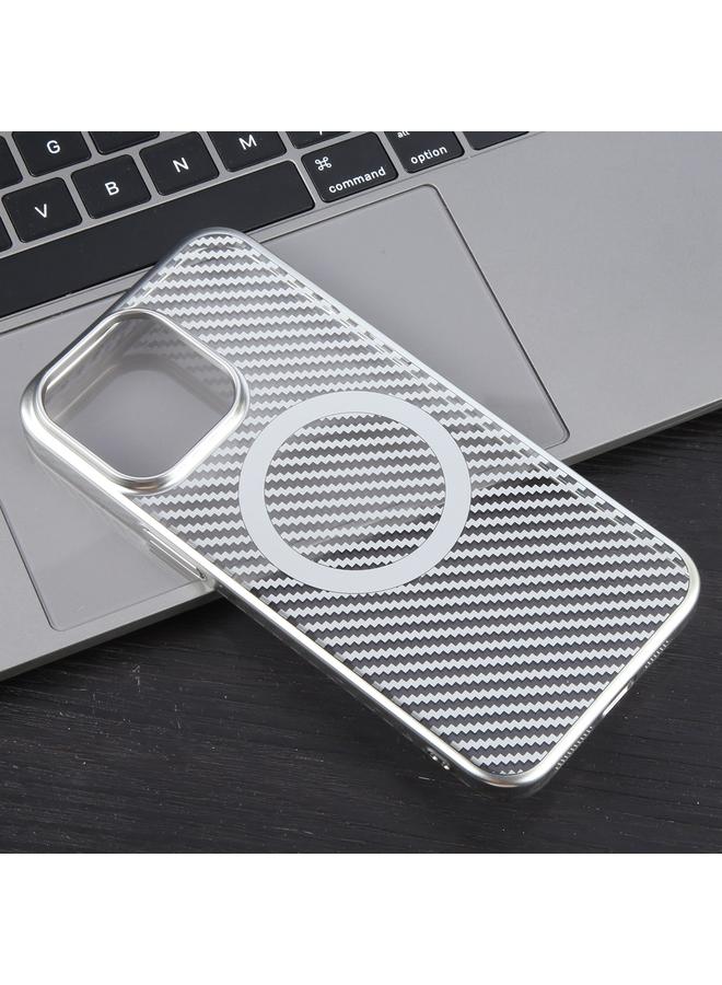 اس-توب جراب لهاتف iPhone 14 Pro مصنوع من ألياف الكربون المطلية 6D، جراب شفاف من Magsafe PC - Image 4