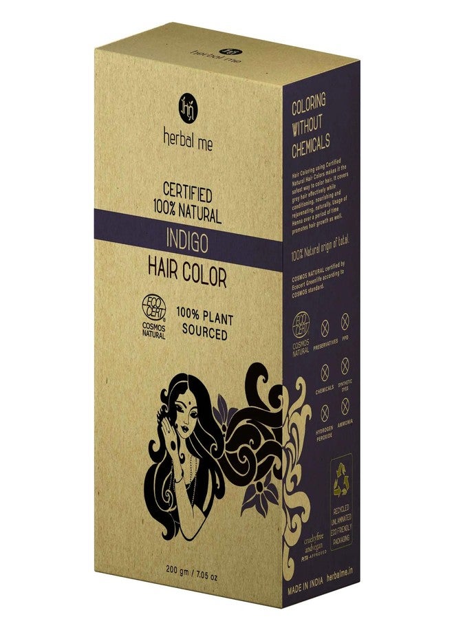 HERBAL ME HM Herbal Me Natural Hair Color | CERTIFIED 100% Natural by Ecocert Greenlife (France) I Chemical Free I No Preservatives I Men & Women (Indigo) - Image 4