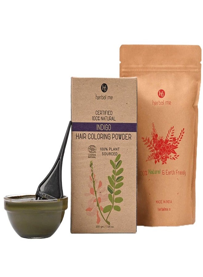 HERBAL ME HM Herbal Me Natural Hair Color | CERTIFIED 100% Natural by Ecocert Greenlife (France) I Chemical Free I No Preservatives I Men & Women (Indigo) - Image 1