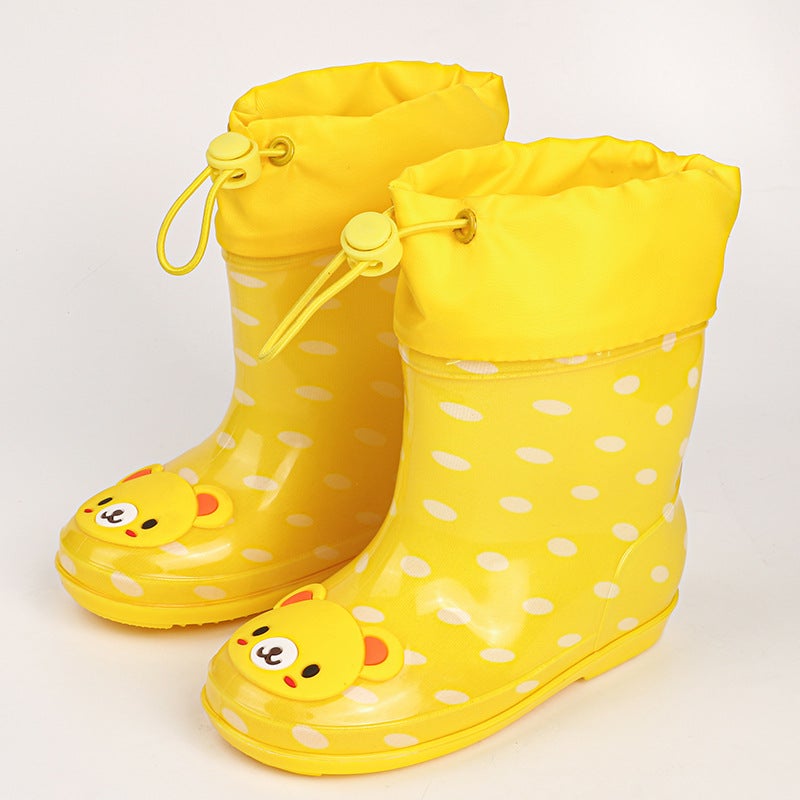 Export Creative Flower Cloth Cartoon Children Rain Shoes Boots Water Sleeve Rubber Shoes Non-Slip Soft Bottom Light A Generation Of Hair - Image 1