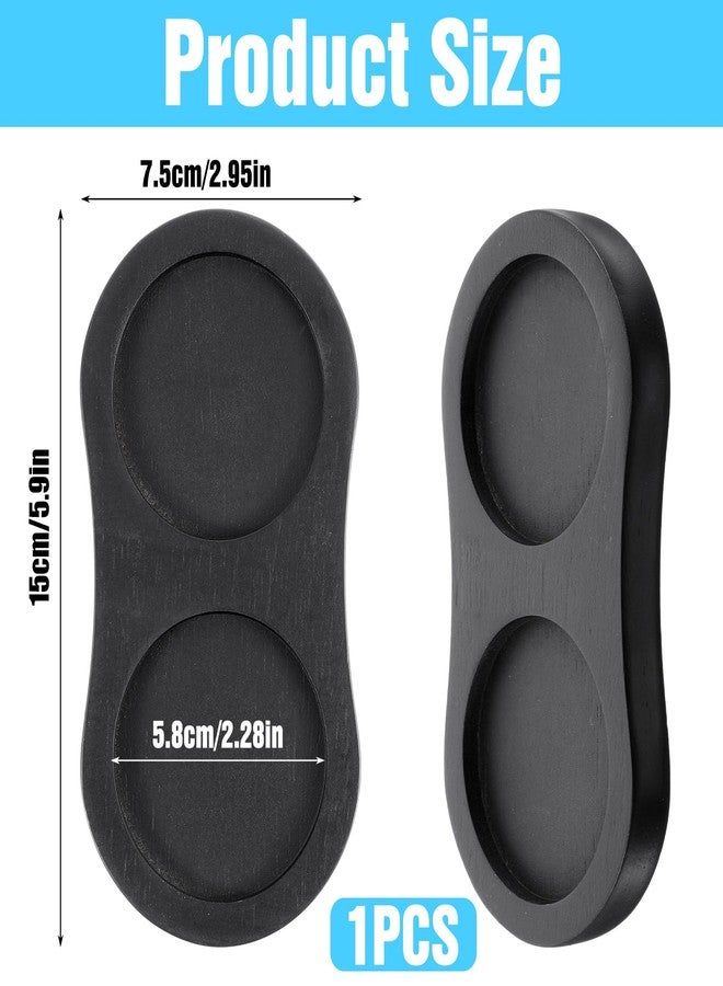 Aeaocvo Salt and Pepper Tray, Black Wooden Salt and Pepper Holder, Fits Many Mills & Shakers, Grinder Accessories - Image 2