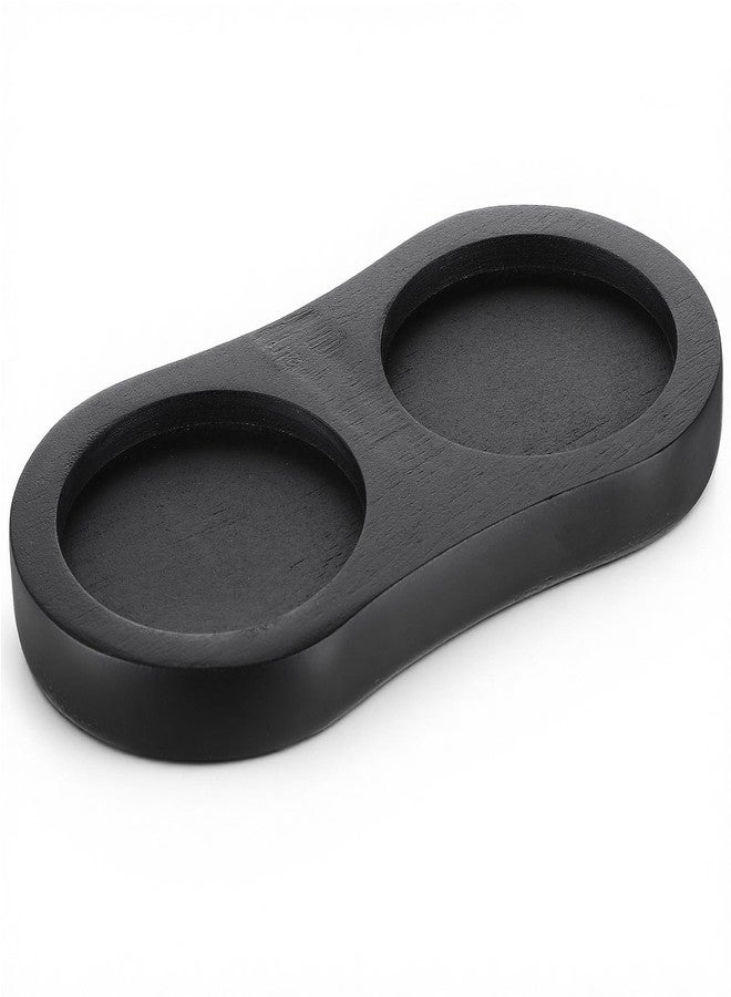 Aeaocvo Salt and Pepper Tray, Black Wooden Salt and Pepper Holder, Fits Many Mills & Shakers, Grinder Accessories - Image 1