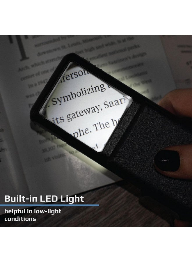 Carson® 5x MiniBrite LED Lighted Slide-Out Aspheric Magnifier with Protective Sleeve (PO-55) - Image 3
