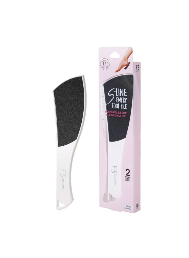 F3 Systems S-Line Emery Foot file, Colossal Double-Sided Pedicure Tool, Effective for ed Heel, Ergonomic Design for Easy Grip - Image 1