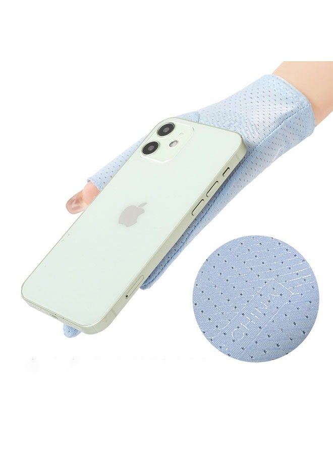 1 Pair Summer Sun Protection Gloves, Women's Driving Gloves, UV Protection Gloves, Grey - Image 2