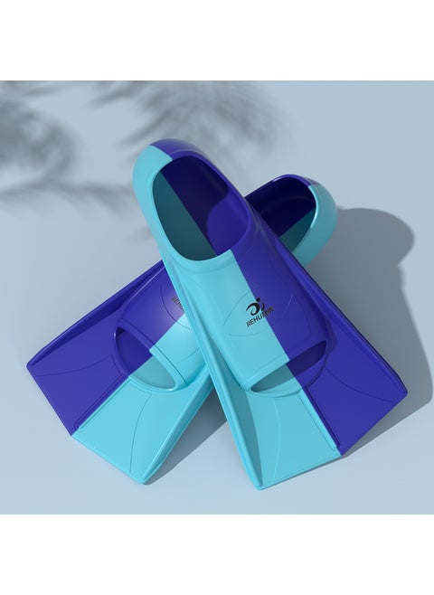 Professional Swim Fins Short Flippers Double Blue