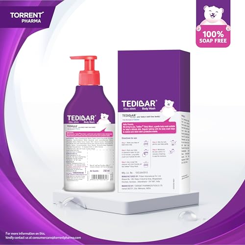 Tedibar Rich Moisturising Baby Body Wash 250ml with Skin Friendly PH | 100% Soap & Alkali Free | Prevents Dryness & Rahses | Dermatologically Test - Image 3