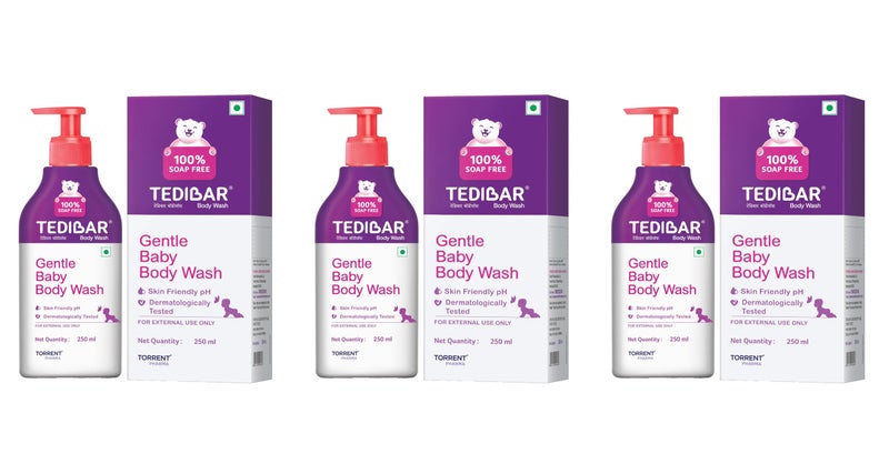 Tedibar Rich Moisturising Baby Body Wash 250ml with Skin Friendly PH | 100% Soap & Alkali Free | Prevents Dryness & Rahses | Dermatologically Test - Image 1