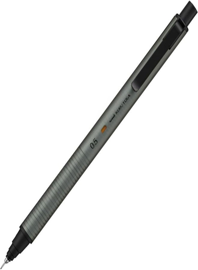QULLITY Kuru Toga Metal 0.5mm Phantom Gray, Uni Metal Case + Uni Refill 0.5mm HB, Black slim pen case - Image 2