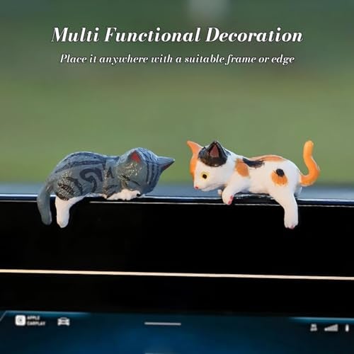STHIRA® Central Touchscreen Ornaments Universal Fit Pack of 5 Adorable Cats Charms Car Dashboard Decoration Items Cute PVC Cartoon Kitty Ornaments Driving Companions Gifts - Image 4