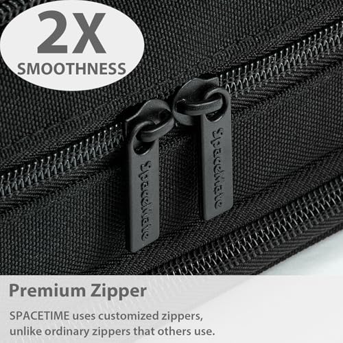 SPACEMATE Pencil Case Pouch Box Bag School Supplies Girls Boys Kids, Cute Preppy Stuff Big Capacity Aesthetic Pen Organizer, Back to College Stationary, Black, Extra Large Style, 2300ml - Image 4