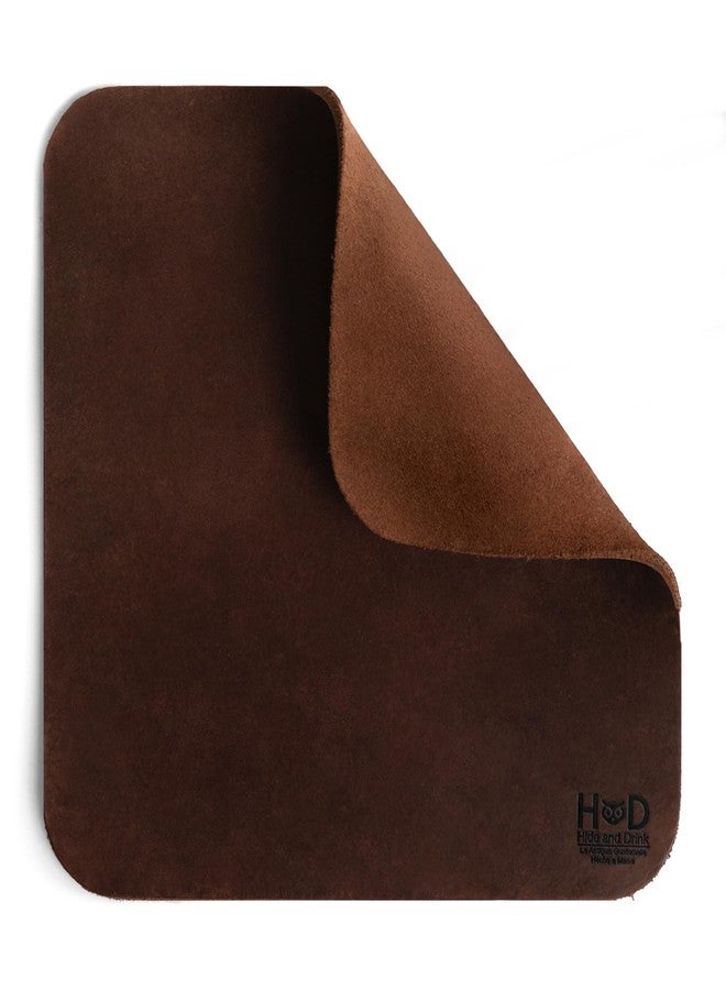 Hide & Drink Genuine Leather Mouse Pad, Anti Slip Leather Mousepad for Gaming, for Apple Magic Mouse & PC, Ergonomic Non Slip Base, Brown & Black Large Mat Pads for Desk, Computer Mousepads for Men - Image 2