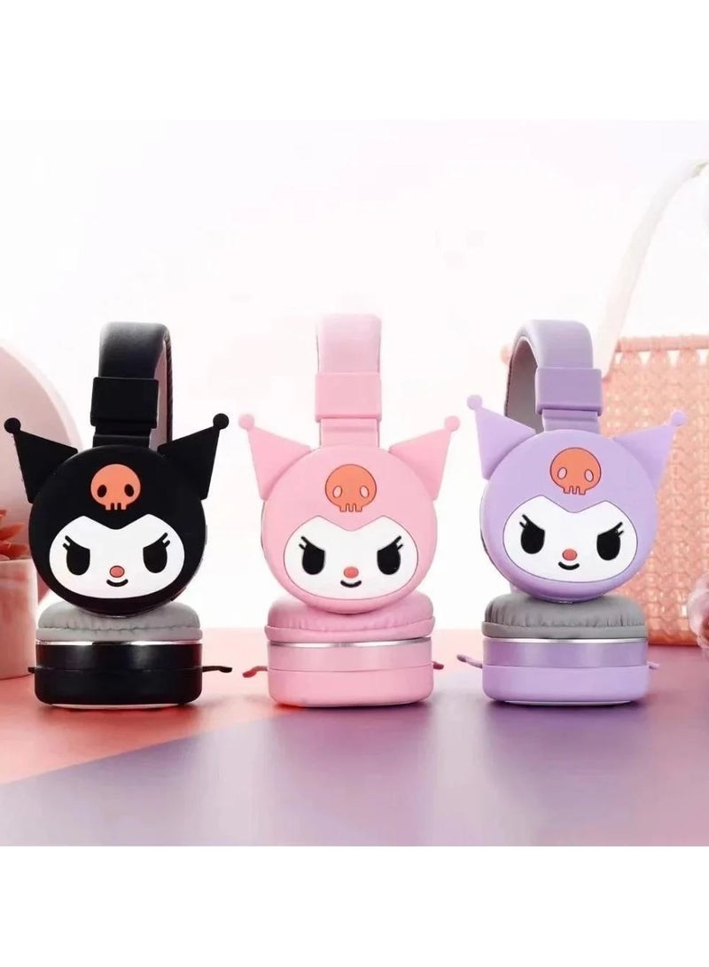 kuromi Wireless Bluetooth Over-Ear Headphone Foldable Gaming Headset Support FM Computer Mobile Phone Music Stereo Headset for Sanrio Kuromi Character - Image 3