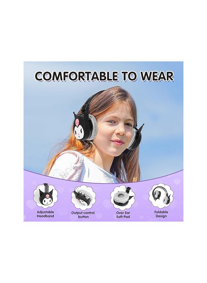 kuromi Wireless Bluetooth Over-Ear Headphone Foldable Gaming Headset Support FM Computer Mobile Phone Music Stereo Headset for Sanrio Kuromi Character - Image 2