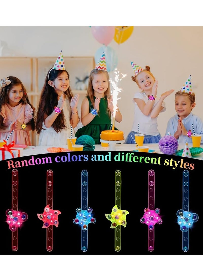 DURKU 24 Pack Light-up Spinner Bracelets, Fidget Spinner Bracelets Glow in The Dark Party Supplies, Favors Kids Birthday Small Mini Toys Goodie Bag Fillers - Image 4