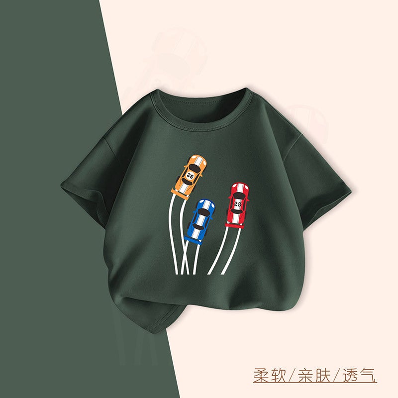 Boys Summer T-Shirt Kidsren'S Clothing Summer Clothing Trendy Handsome Fashionable Boy Short-Sleeved Sports Summer Short T-Shirt - Image 5