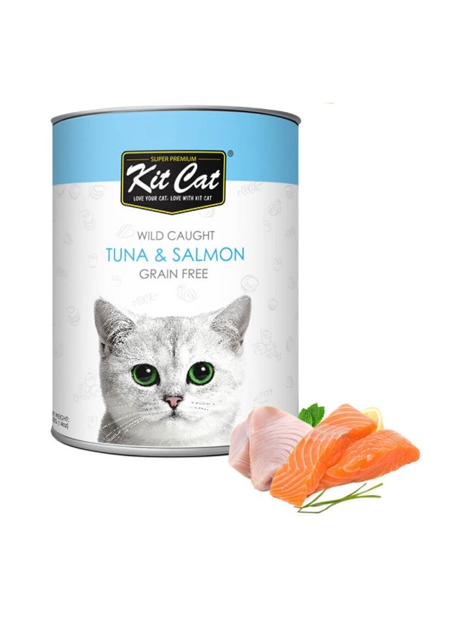 Kit Cat Wild Caught Tuna & Salmon Cat Wet Food 400g - Image 3