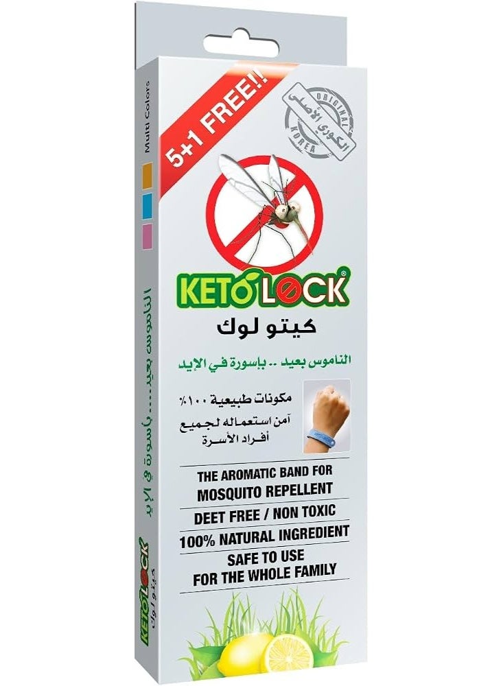 KETO LOCK Kito Lock Mosquito Repellent Bracelet (5+1 Pack) - Image 1
