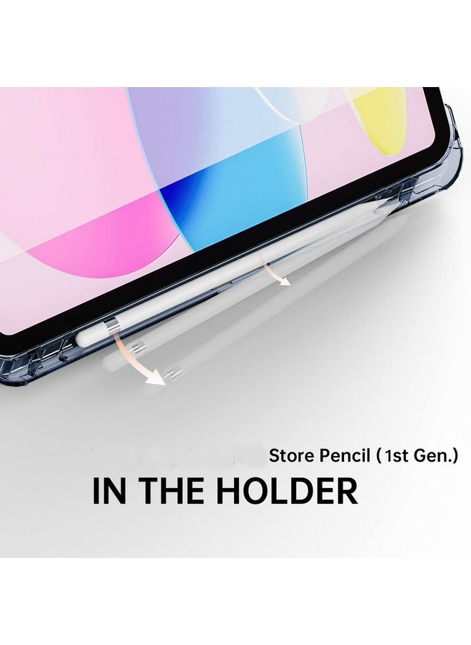 برو إليت - غطاء ProElite Smart Flip Case لجهاز Apple iPad 10th Gen مع ظهر شفاف وحامل قلم رصاص، أسود - Image 1