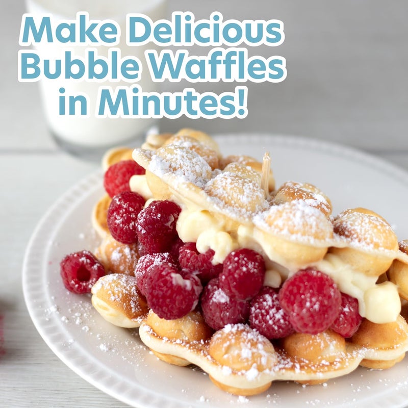CucinaPro Bubble Waffle Maker- Electric Nonstick Hong Kong Egg Waffler Iron Griddle w Ready Indicator Light- Ready in under 5 Mins w Recipe Guide- Homemade DIY Ice Cream Cones- Special Breakfast, Dessert Gift - Image 2