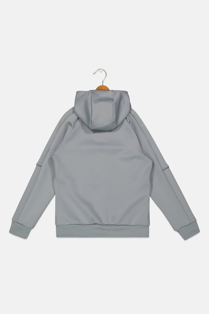 McKenzie Kids Boy Sportswear Fit Long Sleeve Outdoor Sweatshirt, Light Grey - Image 2