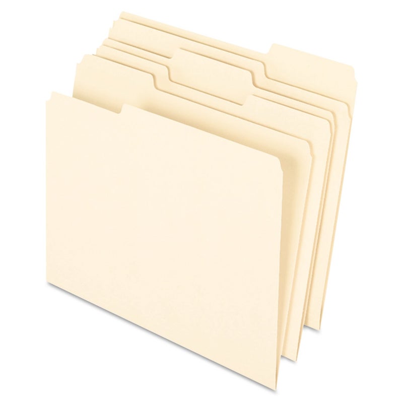 Pendaflex Earthwise by Pendaflex 74520 Recycled Paper File Folder, 1/3 Cut, Ltr, Manila (Box of 100) - Image 1