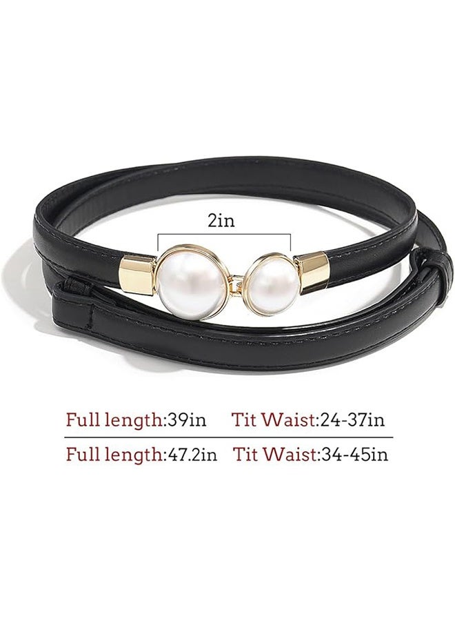 3PCS Women Skinny Leather Belt Set, Accessories Waist Strap, Women Waistband, Thin Adjustable Waist Belts with Metal Buckle for Jeans, Pants, Dresses, Elegant Vintage Style - Image 4