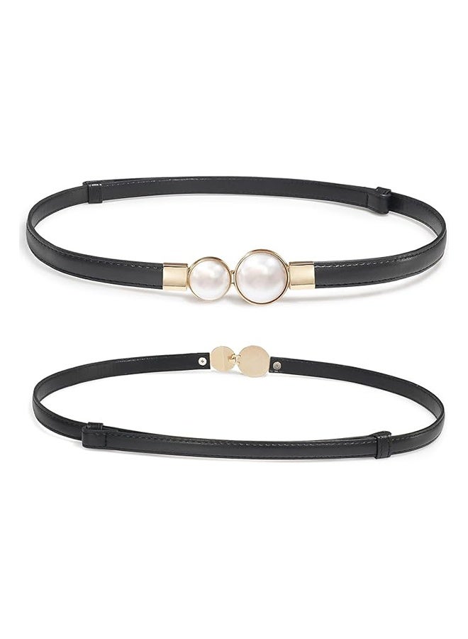 3PCS Women Skinny Leather Belt Set, Accessories Waist Strap, Women Waistband, Thin Adjustable Waist Belts with Metal Buckle for Jeans, Pants, Dresses, Elegant Vintage Style - Image 5