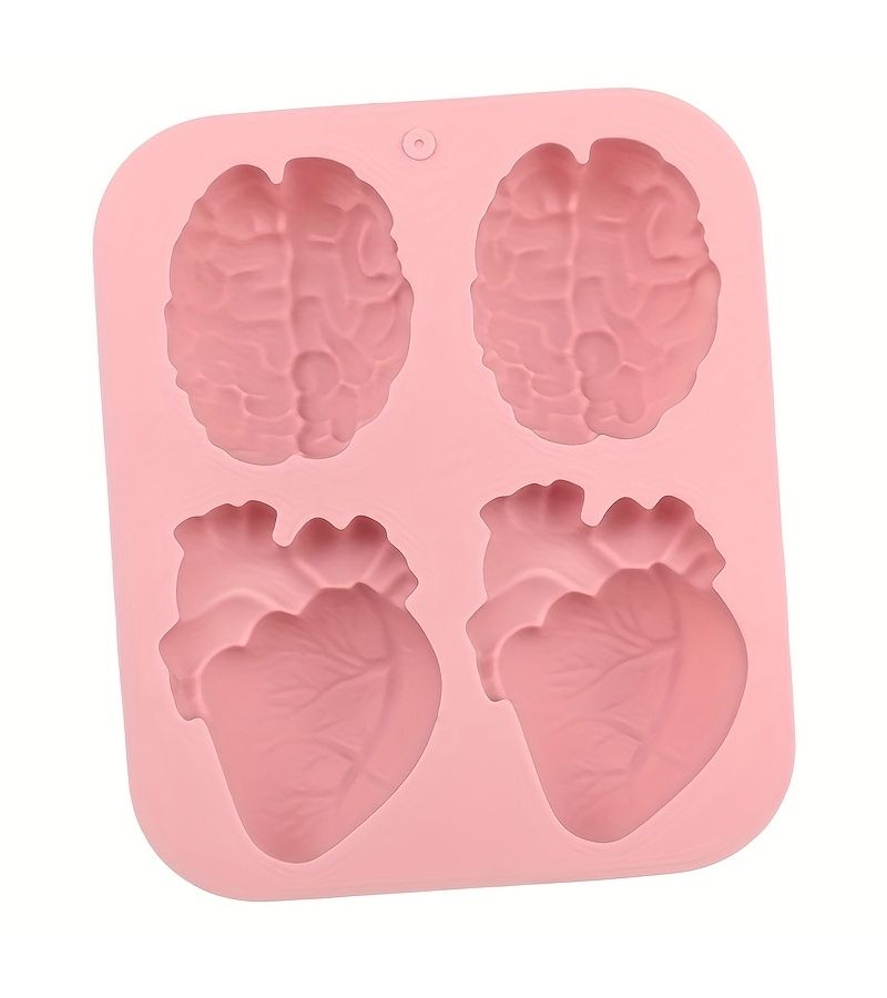 2pcs Heart And Brain Silicone Baking Mold Set Creative Prank Series Cake And Jelly Molds - Image 5