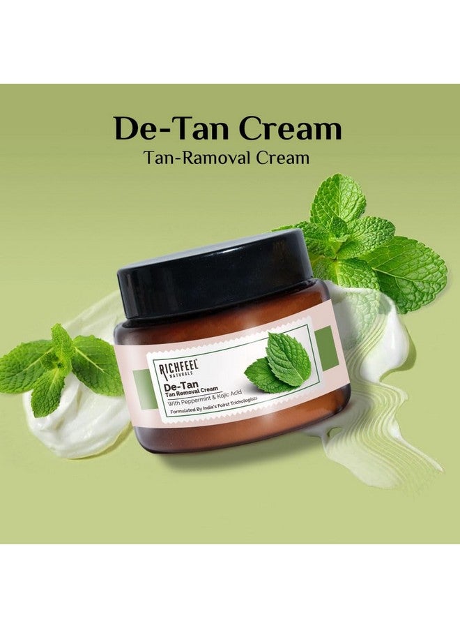 Richfeel De-tan Cream | Natural Skin Tan Removal with Peppermint, Honey, and Cucumber |Ayurvedic and Organically Pure| Tan Removal Face Pack for All Skin Types| 100 g (Pack of 2) - Image 3