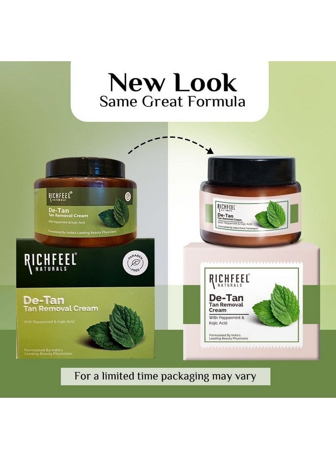 Richfeel De-tan Cream | Natural Skin Tan Removal with Peppermint, Honey, and Cucumber |Ayurvedic and Organically Pure| Tan Removal Face Pack for All Skin Types| 100 g (Pack of 2) - Image 2