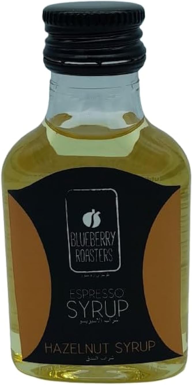 Blueberry Roasters Hazelnut Syrup - 100 ml Espresso Syrup for Beverages and Desserts