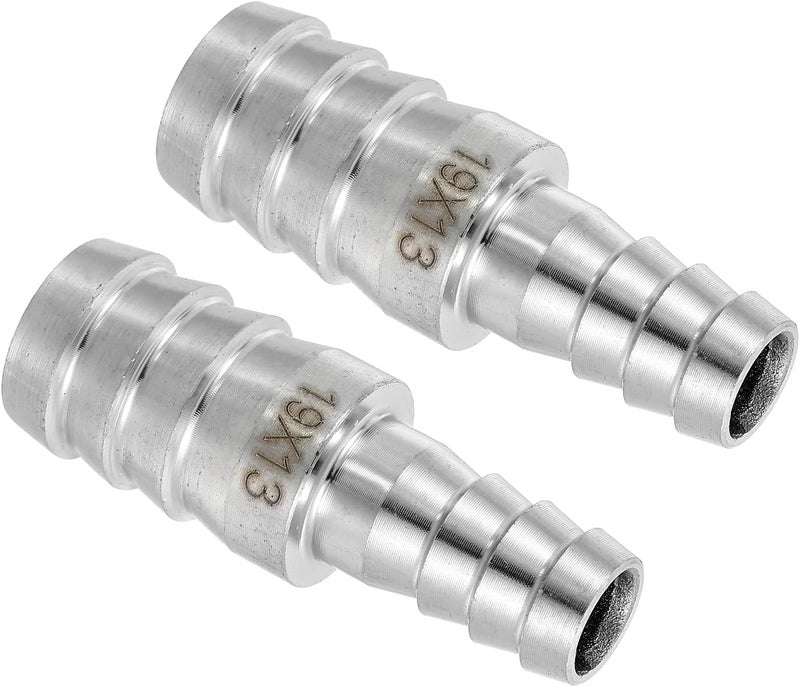 QUARKZMAN 2 pieces diameter 19 x 13 mm hose nozzle reducer pipe fitting, 304 stainless steel hose pipe fitting for vacuum systems, industrial pipe connections, silver - Image 1