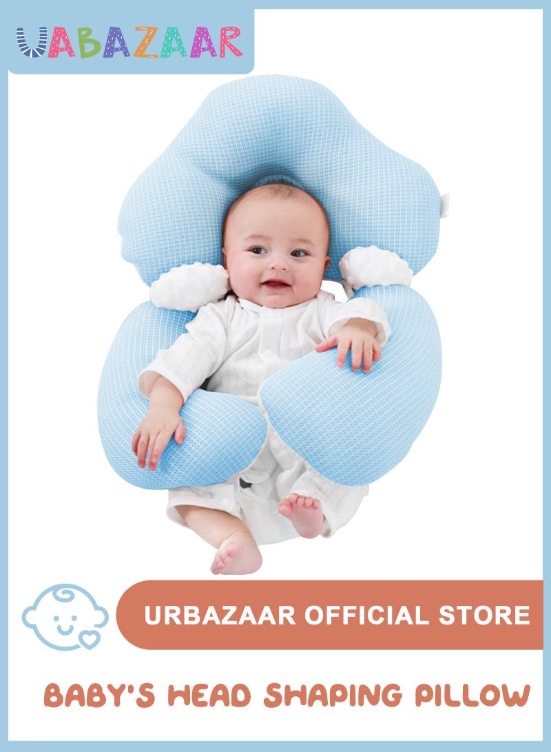 URbazaar Baby Head Shaping Pillow, Correction and Prevention of Head Deviation Newborn Baby Comfort Pillow, Anti-Startle Sleep Pillow, Winter and Summer Dual Use, for 0-36 Months Baby - Image 1