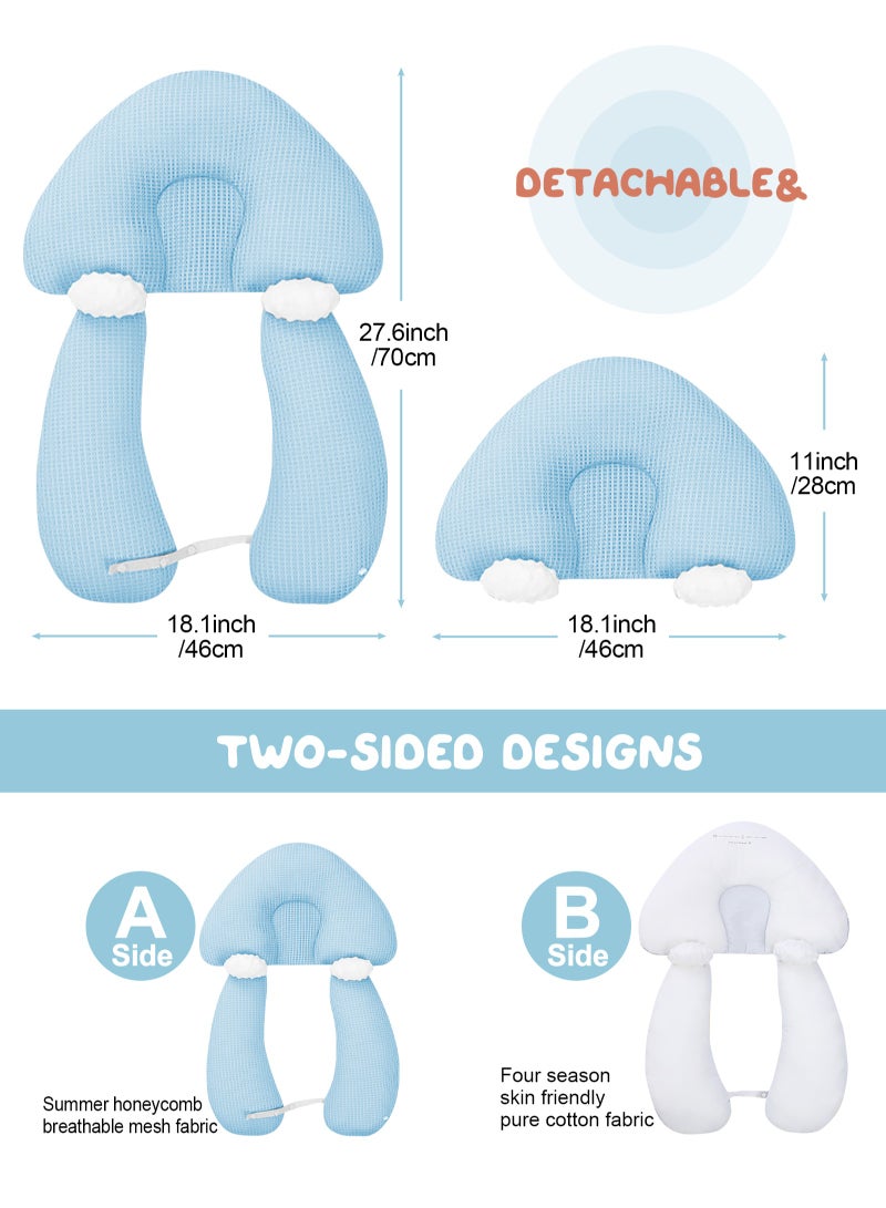 URbazaar Baby Head Shaping Pillow, Correction and Prevention of Head Deviation Newborn Baby Comfort Pillow, Anti-Startle Sleep Pillow, Winter and Summer Dual Use, for 0-36 Months Baby - Image 2