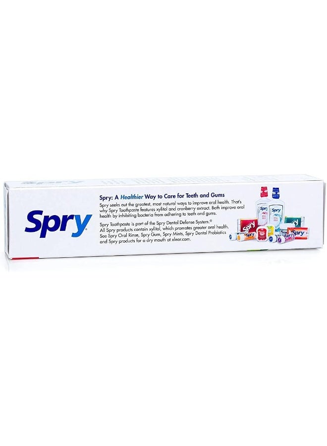 Spry Natural Xylitol Toothpaste 5oz for Adults and Kids - Fluoride Free, Gentle for Sensitive Teeth Whitening and Remineralizing, Breath Freshening, Mouth Moisturizing, Spearmint (Pack of 2) - Image 2