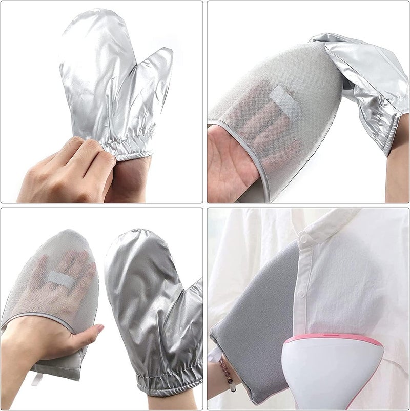 Bimkole 2 PCS Garment Steamer Ironing Glove, Anti Steam Gloves Waterproof Durable Heat Resistant Clothes Protective Ironing Glove for Garment Steamer Clothes Kitchen Baking Silver (Pointy) - Image 4