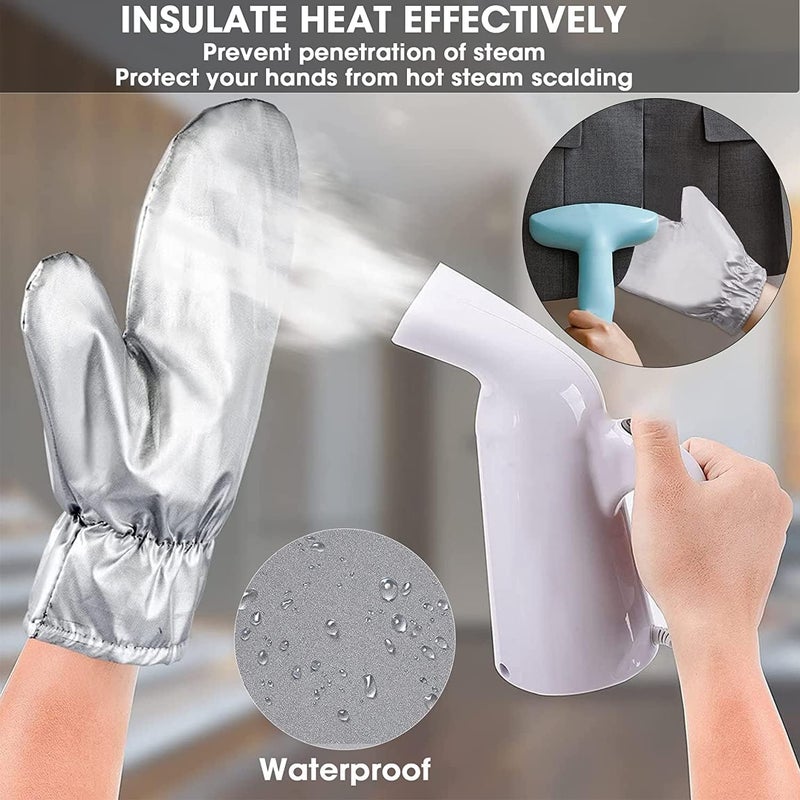 Bimkole 2 PCS Garment Steamer Ironing Glove, Anti Steam Gloves Waterproof Durable Heat Resistant Clothes Protective Ironing Glove for Garment Steamer Clothes Kitchen Baking Silver (Pointy) - Image 5