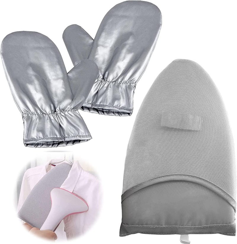 Bimkole 2 PCS Garment Steamer Ironing Glove, Anti Steam Gloves Waterproof Durable Heat Resistant Clothes Protective Ironing Glove for Garment Steamer Clothes Kitchen Baking Silver (Pointy) - Image 1