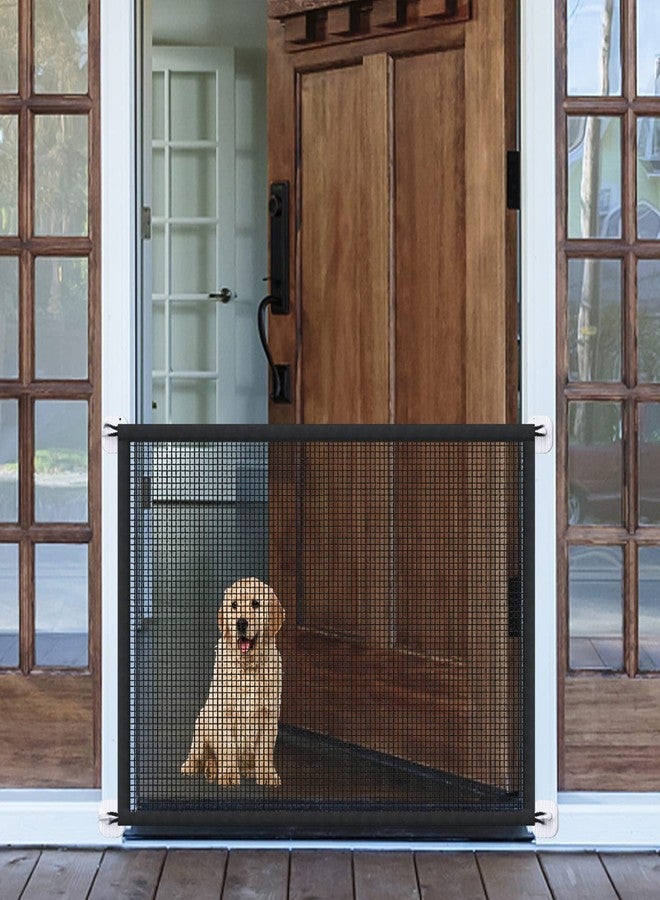 LWFCOEE Mesh Gates for Kids or Pets, Magic Pet Gate for The House, Portable Baby Puppy Safety Fence Guard for Stairs and Doorways, Easy Install Anywhere, 43" W x 30" H, 8 Hooks - Image 1