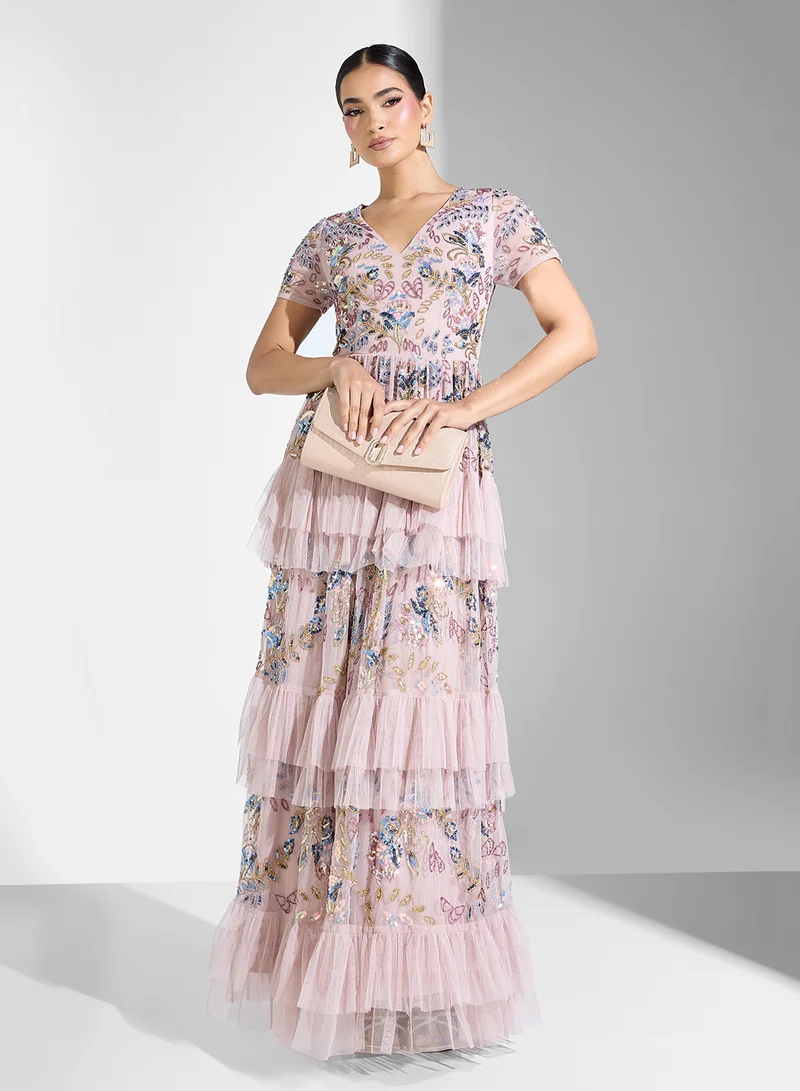 Maya Floral Tulle Maxi Dress