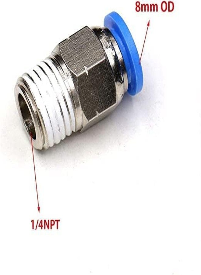DLEIN 8mm Tube 1/4"BSP Thread Quick Connector Pneumatic Air Fittings Pneumatic Push Type Male Push in Joint Pneumatic Connector Quick Fittings 1/4" X 8 MM OD (3pc) - Image 2
