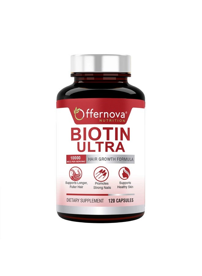 Offernova Biotin Ultra Vitaminas Para El Cabello Con Biotina Pastillas Para Crecimiento Del Pelo Y Barba ; Fortalece El Pelo Piel Y Unas 120 Tabletas - Image 1