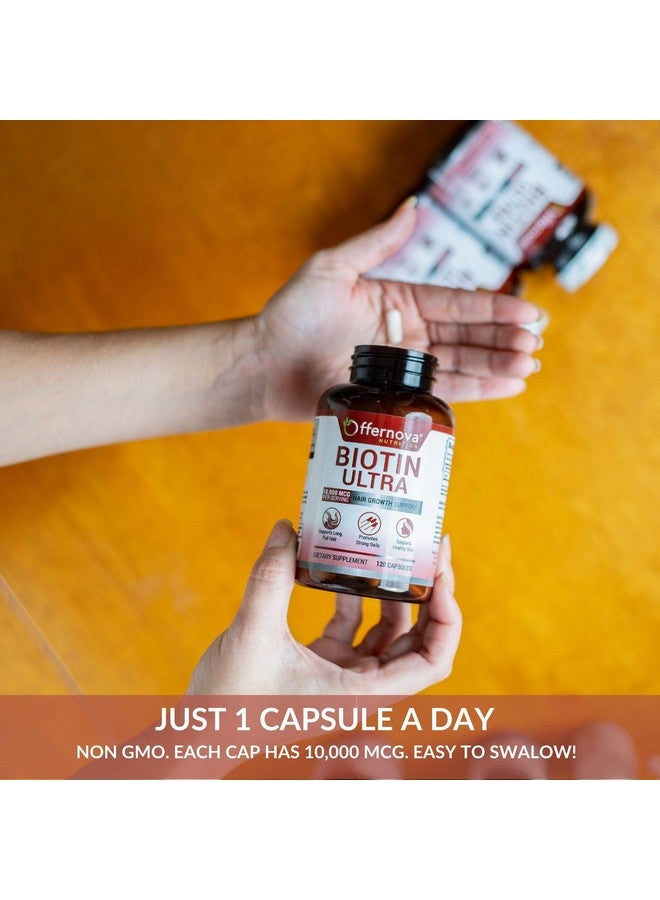 Offernova Biotin Ultra Vitaminas Para El Cabello Con Biotina Pastillas Para Crecimiento Del Pelo Y Barba ; Fortalece El Pelo Piel Y Unas 120 Tabletas - Image 4
