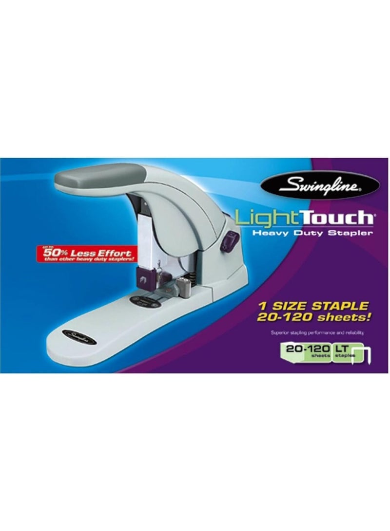 Swingline Heavy Duty Stapler, 120 Sheet Capacity, LightTouch, Jam Free, Reduced Effort, Anti-Microbial, Metal, Gray (90010) - Image 4